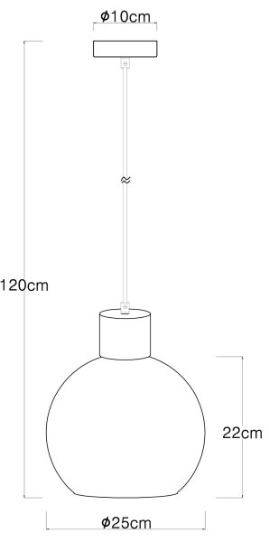 Globo 15656H - Lestenec na vrvici MOITAS 1xE27/40W/230V