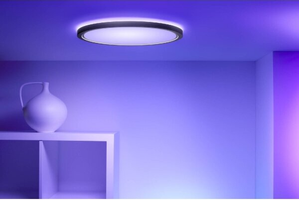 WiZ - LED RGB Zatemnitvena stropna svetilka SUPERSLIM LED/32W/230V Wi-Fi črna