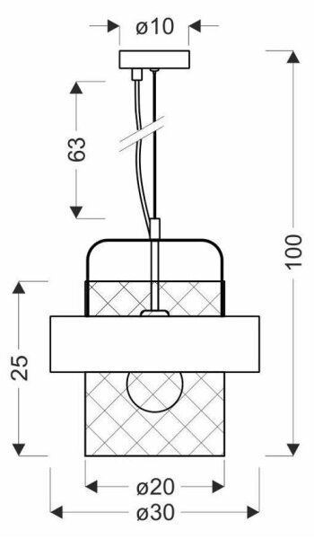 Lestenec na vrvici FIBA 1xE27/60W/230V Rosegold/črna