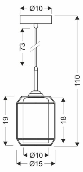 Lestenec na vrvici JONERA 1xE27/40W/230V črna