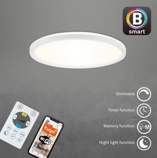 Briloner 7058-016 - LED Zatemnitvena svetilka SLIM LED/18W/230V Wi-Fi Tuya + Daljinski upravljalnik