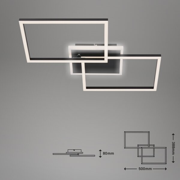 Briloner 3049-015 - LED Zatemnitvena stropna svetilka FRAME LED/40W/230V + Daljinski upravljalnik