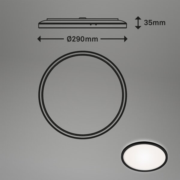 Briloner 3642-415 - LED Kopalniška stropna svetilka SLIM LED/19W/230V IP44 črna