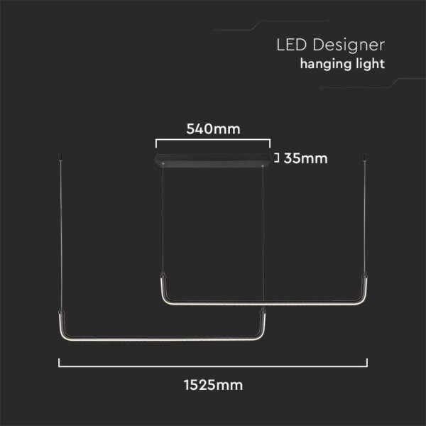 LED Lestenec na vrvici LED/24W/230V 4000K črna