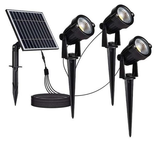 SET 3x LED Zunanja solarna svetilka 3xLED/1,2W/3,7V IP65 3000K