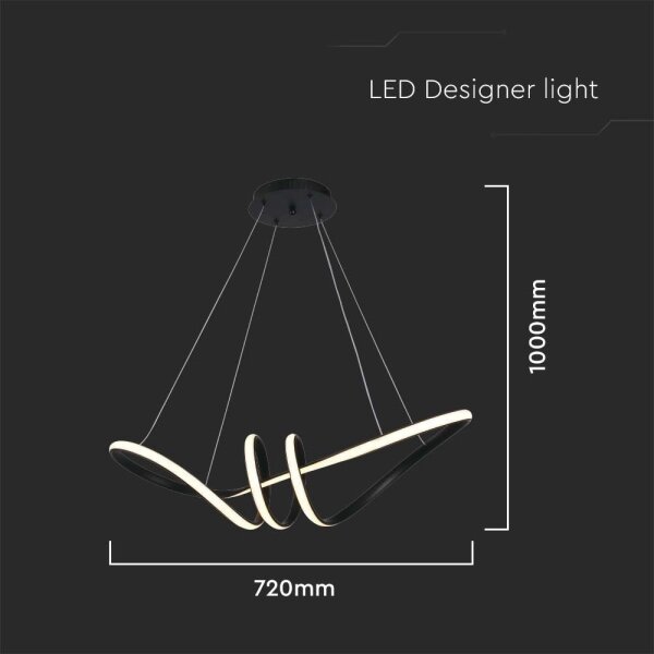 LED Lestenec na vrvici LED/24W/230V 3000K črna