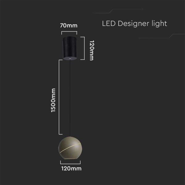 LED Lestenec na vrvici LED/8,5W/230V 3000K siva