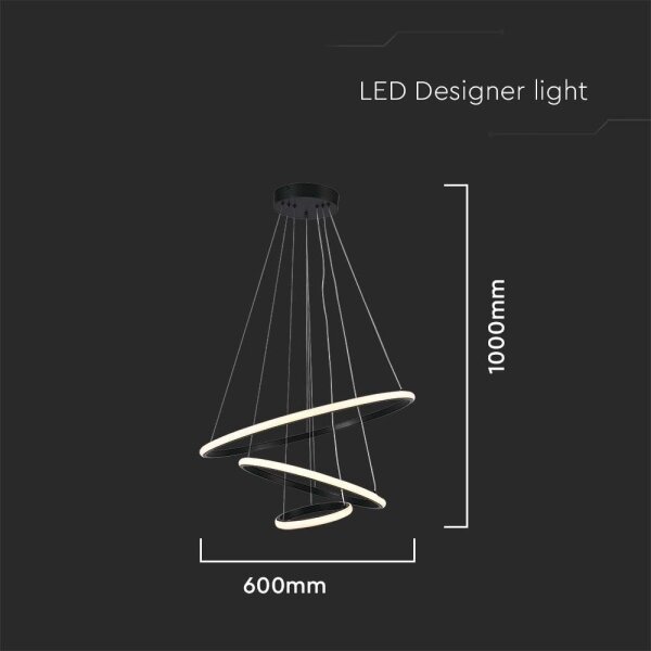 LED Lestenec na vrvici LED/32W/230V 3000K črna