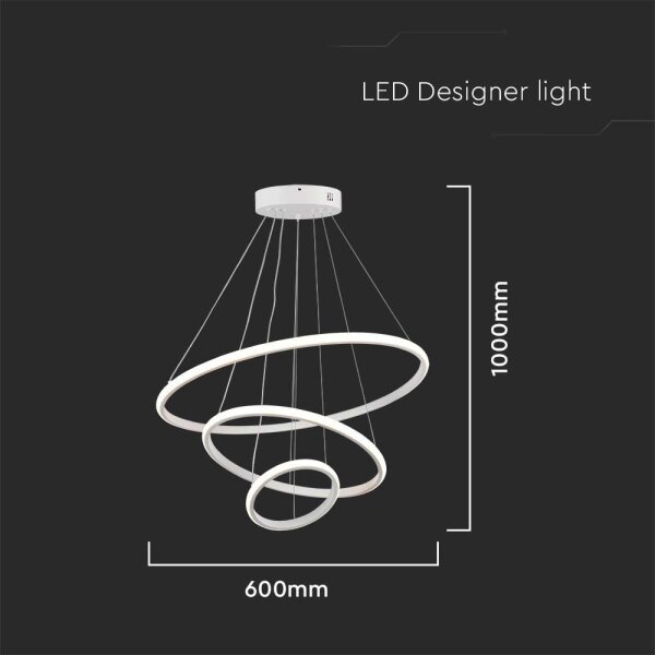 LED Lestenec na vrvici LED/32W/230V 3000K bela