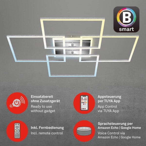 Brilo - LED Zatemnitveni nadgradni lestenec FRAME LED/50W/230VWi-Fi Tuya + Daljinski upravljalnik