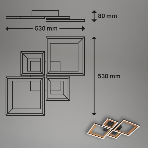 Brilo - LED Zatemnitveni nadgradni lestenec FRAME LED/38W/230V