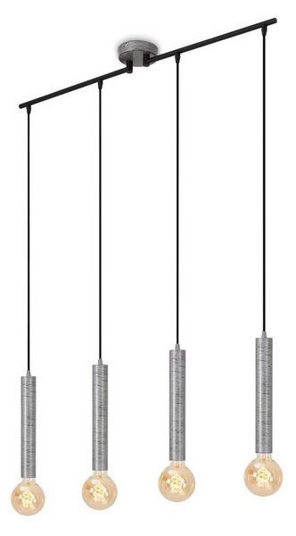 Briloner - Lestenec na vrvici LONGA 4xE27/60W/230V srebrna