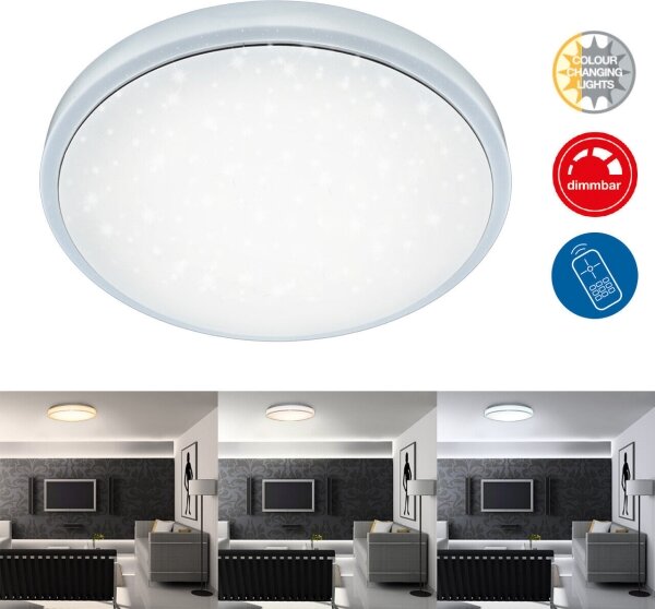 Brilo - LED Zatemnitvena stropna svetilka STARRY SKY LED/18W/230V 3000-6500K + Daljinski upravljalnik