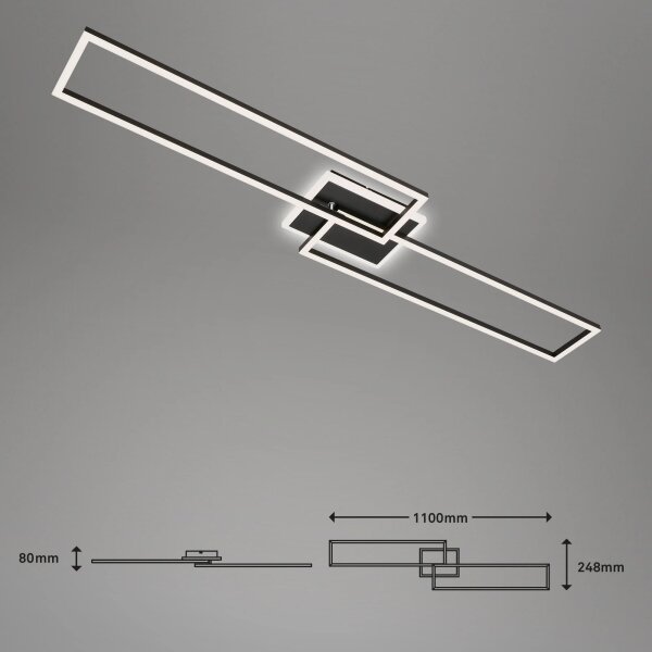 Brilo - LED Zatemnitveni nadgradni lestenec FRAME 2xLED/20W/230V 2700-6500K + Daljinski upravljalnik