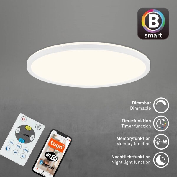 Brilo - LED Zatemnitvena stropna svetilka SLIM LED/22W/230V Wi-Fi Tuya + Daljinski upravljalnik