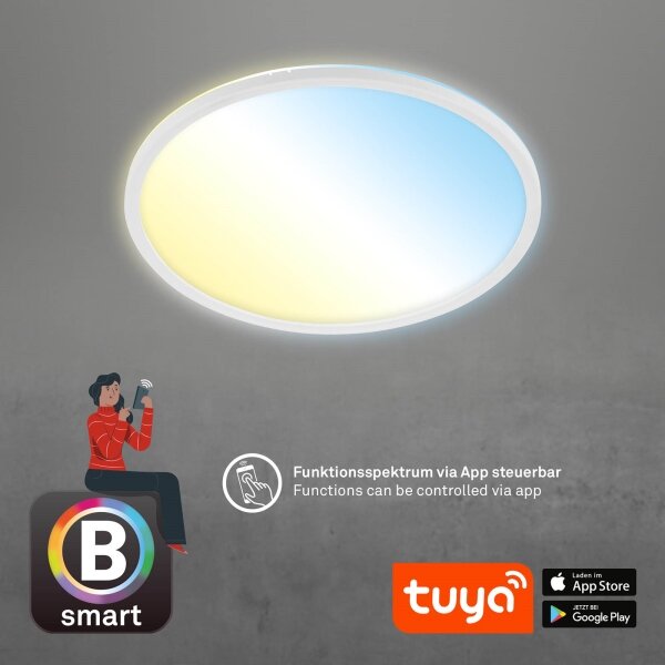 Brilo - LED Zatemnitvena stropna svetilka SLIM LED/22W/230V Wi-Fi Tuya + Daljinski upravljalnik