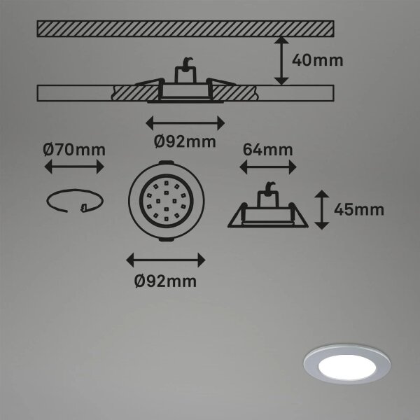 Briloner - SET 3x LED Kopalniška zatemnitvena svetilka LED/4,8W/230V IP65