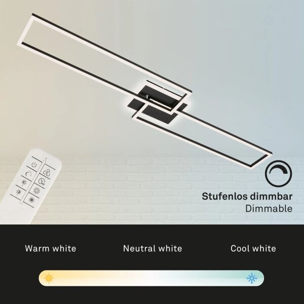 Brilo - LED Zatemnitveni nadgradni lestenec FRAME 2xLED/20W/230V 2700-6500K + Daljinski upravljalnik