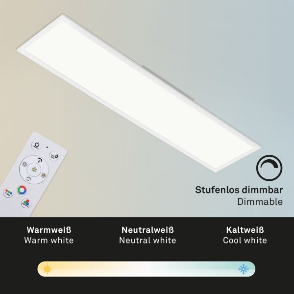 Brilo - RGBW Stropna svetilka z možnostjo zatemnitve SLIM LED/40W/230V + Daljinski upravljalnik