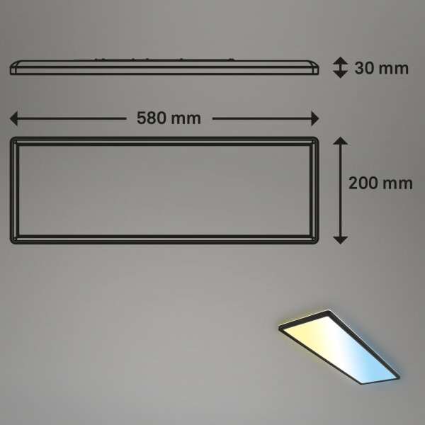 Brilo - LED Zatemnitvena stropna svetilka SLIM LED/23W/230V + Daljinski upravljalnik