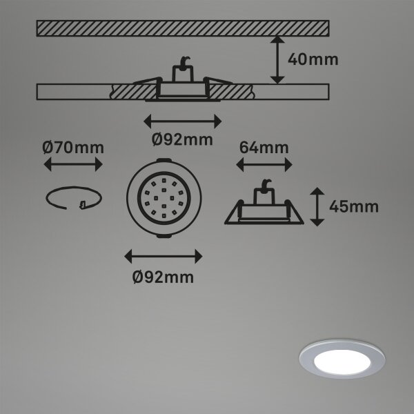 Briloner - SET 3x LED Kopalniška zatemnitvena svetilka LED/4,8W/230V IP44