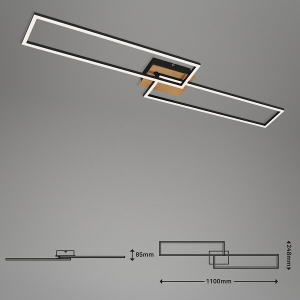 Brilo - LED Zatemnitveni nadgradni lestenec FRAME 2xLED/20W/230V 2700-5000 + Daljinski upravljalnik