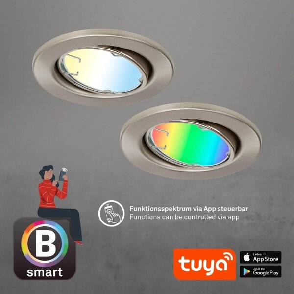 Brilo - SET 3x LED RGBW Zatemnitvena kopalniška svetilka GU10/4,9W/230V Tuya+ Daljinski upravljalnik