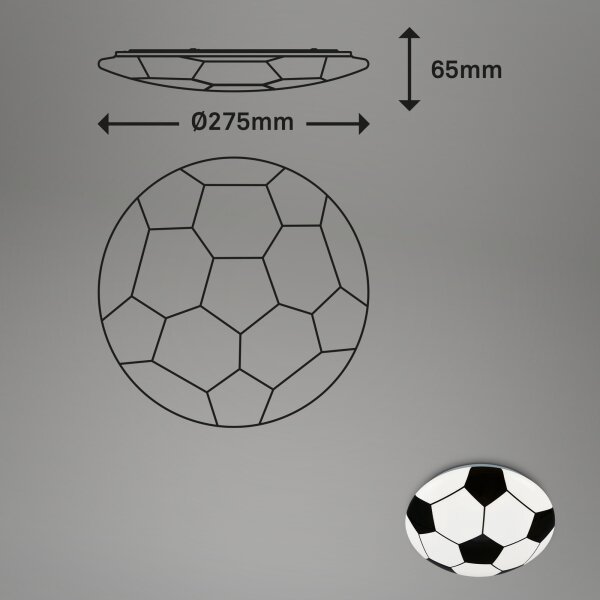 Brilo - LED otroška stropna svetilka FOTBALL LED/12W/230V