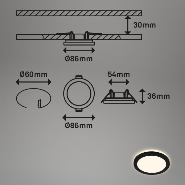 Briloner - SET 3x LED Kopalniška vgradna svetilka LED/3W/230V IP44