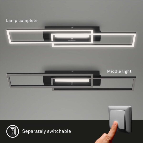 Brilo - LED Nadgradni lestenec FRAME 2xLED/20W/230V črna