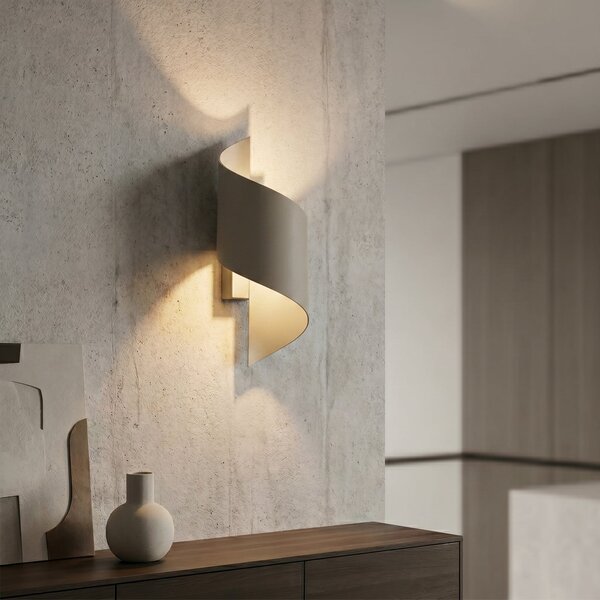 EMIBIG LIGHTING Stenska svetilka SPINER, bež, višina 30 cm, kovina, G9, zatemnjen, Bež, Dnevna soba / jedilnica, Kovina, Sodobni