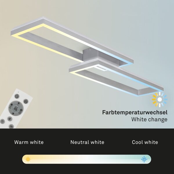 Brilo - LED RGBW Zatemnitveni nadgradni lestenec FRAME 2xLED/21W/230V 2700-6500K+ Daljinski upravljalnik