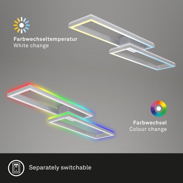 Brilo - LED RGBW Zatemnitveni nadgradni lestenec FRAME 2xLED/21W/230V 2700-6500K+ Daljinski upravljalnik