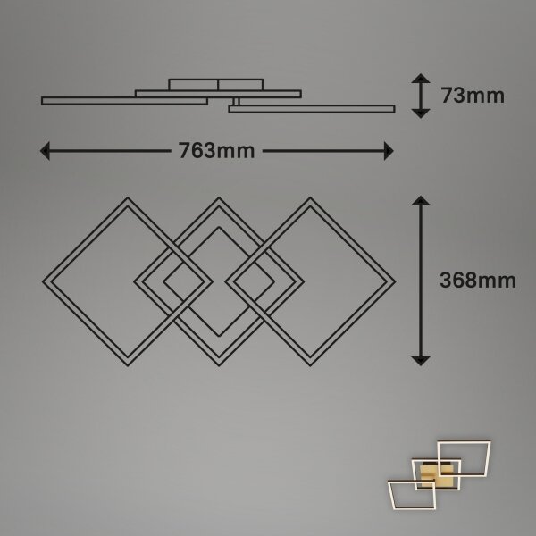 Brilo - LED Zatemnitveni nadgradni lestenec FRAME LED/30W/230V