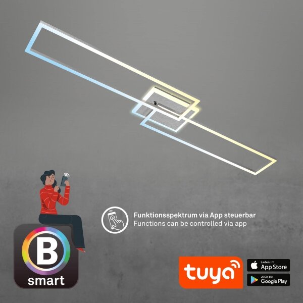 Brilo - LED Zatemnitveni nadgradni lestenec FRAME 2xLED/20W/230V Wi-Fi Tuya + Daljinski upravljalnik