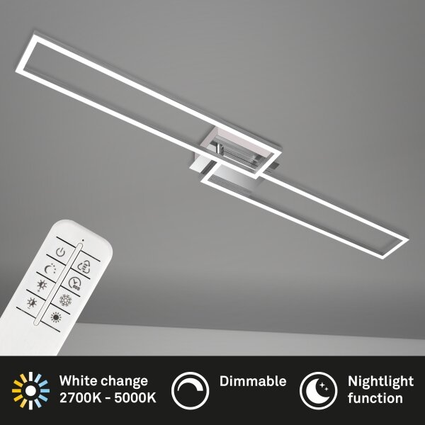 Brilo - LED Zatemnitveni nadgradni lestenec FRAME 2xLED/20W/230V + Daljinski upravljalnik