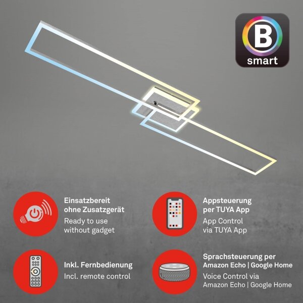 Brilo - LED Zatemnitveni nadgradni lestenec FRAME 2xLED/20W/230V Wi-Fi Tuya + Daljinski upravljalnik