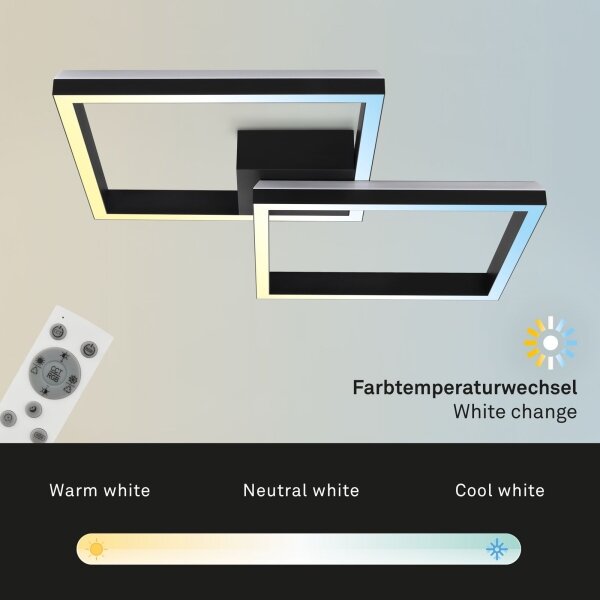 Brilo - LED RGBW Zatemnitveni nadgradni lestenec FRAME 2xLED/17W/230V 2700-6500K+ Daljinski upravljalnik