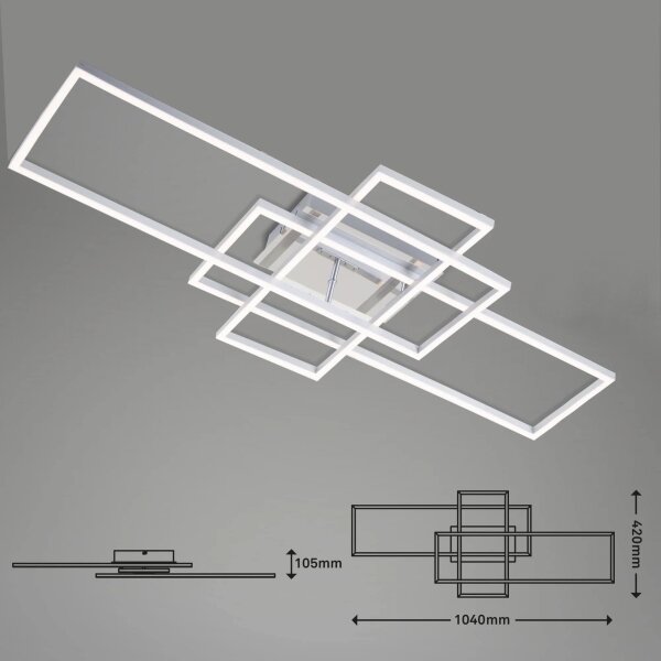 Brilo - LED Zatemnitveni nadgradni lestenec FRAME LED/51W/230V krom + Daljinski upravljalnik