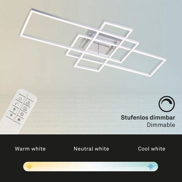 Brilo - LED Zatemnitveni nadgradni lestenec FRAME LED/51W/230V krom + Daljinski upravljalnik