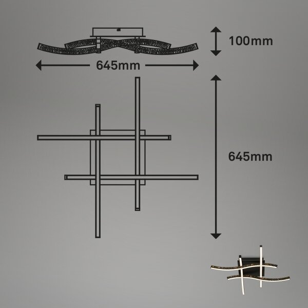 Brilo - LED Nadgradni lestenec REY 4xLED/6W/230V črna