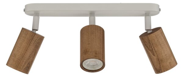 Luminex Stropna svetilka Nisse, bela, dolžina 33 cm, 3-krilna, les/kovina, zatemnjen, Bela, Dnevna soba / jedilnica, Les, Strop z več plameni