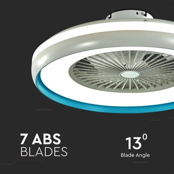 LED Stropna svetilka z ventilatorjem LED/45W/230V 3000/4000/6500K modra