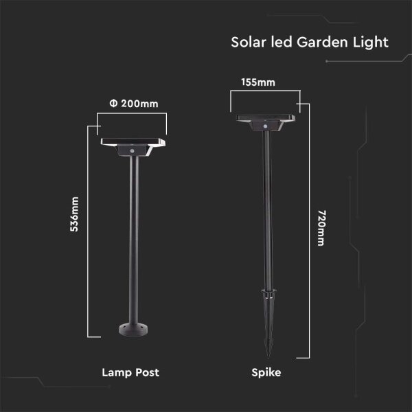 LED Zunanja solarna svetilka LED/2W/3,7V IP65 3000-6400K