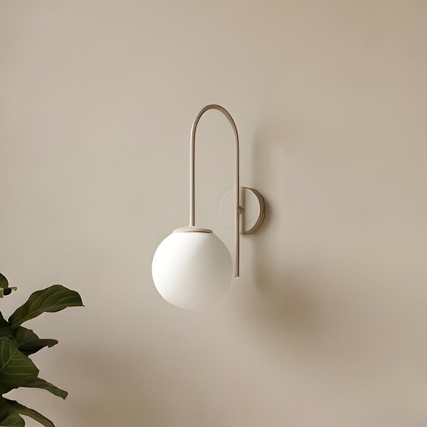 Luminex Stenna svetilka Cambridge, bež, višina 34 cm, kovina/steklo, E14, zatemnjen, Bež, Dnevna soba / jedilnica, Kovina, Sodobni, Globus