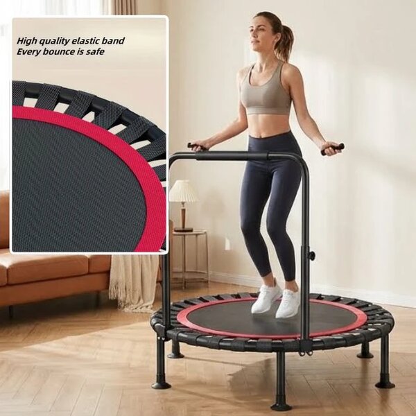 Bouncepro™ Zložljiv Trampolin Z Nastavljivim Ročajem