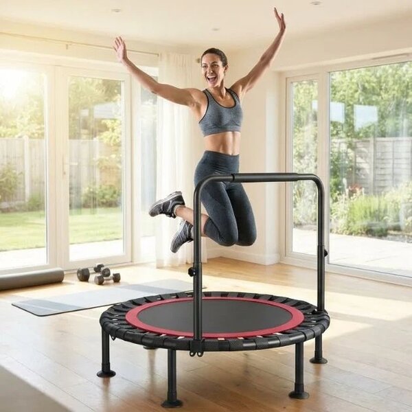 Bouncepro™ Zložljiv Trampolin Z Nastavljivim Ročajem