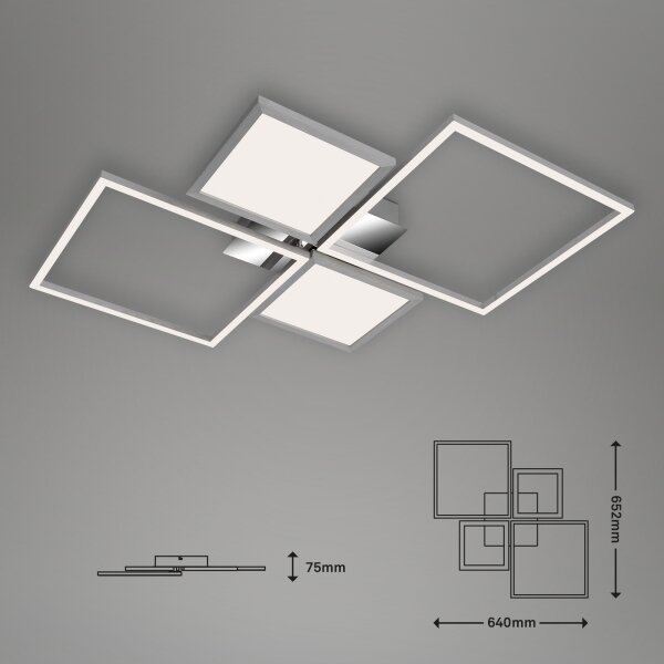 Briloner 3530-018 - LED Zatemnitveni nadgradni lestenec FRAME LED/40W/230V + Daljinski upravljalnik