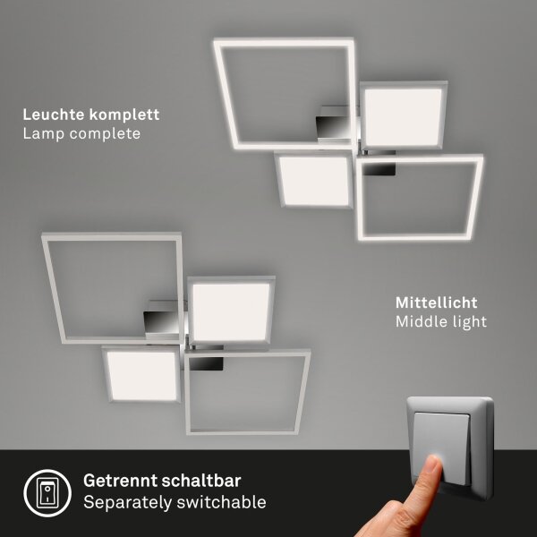 Briloner 3530-018 - LED Zatemnitveni nadgradni lestenec FRAME LED/40W/230V + Daljinski upravljalnik