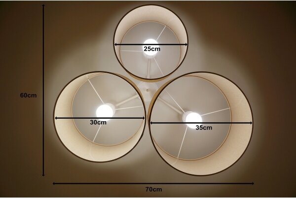 Duolla - Stropna svetilka ROLLER TRIO 3xE27/60W/230V bež
